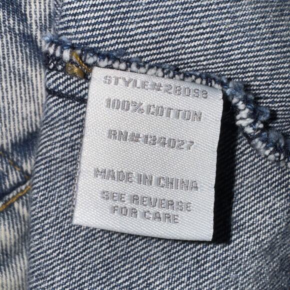 Angel Kiss Distressed Denim Frayed Armholes Jean Vest Womens size medium - Picture 10 of 10